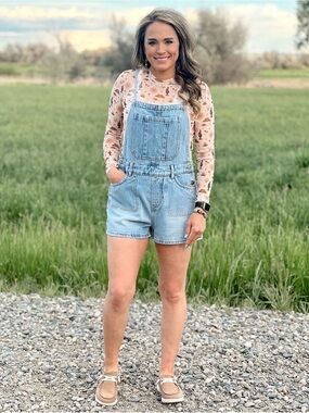 Denim Romper Shorts